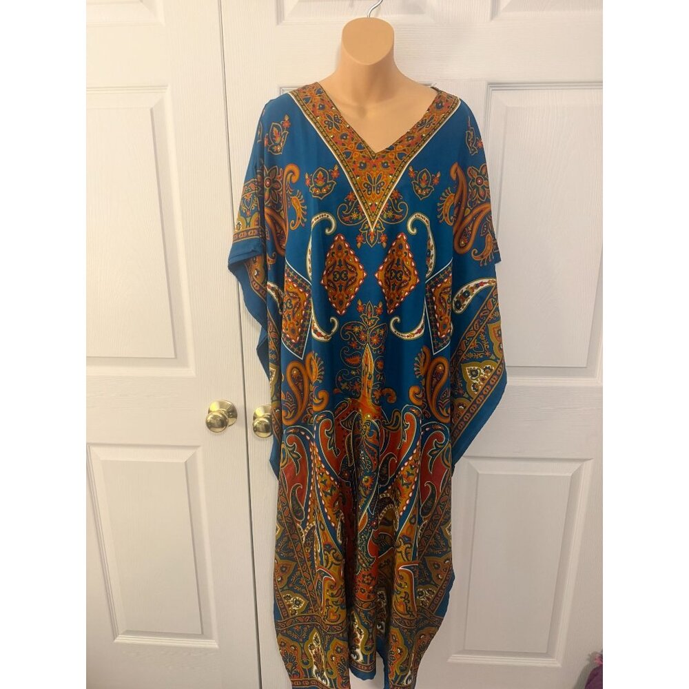 NWT Miss Lavish London Womens Kaftan MuuMuu Paisley M/L